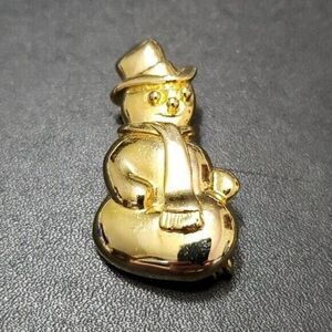AAI gold tone snowman brooch